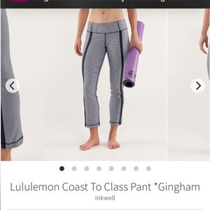 Lululemon gingham 25” crop LIKE NEW!